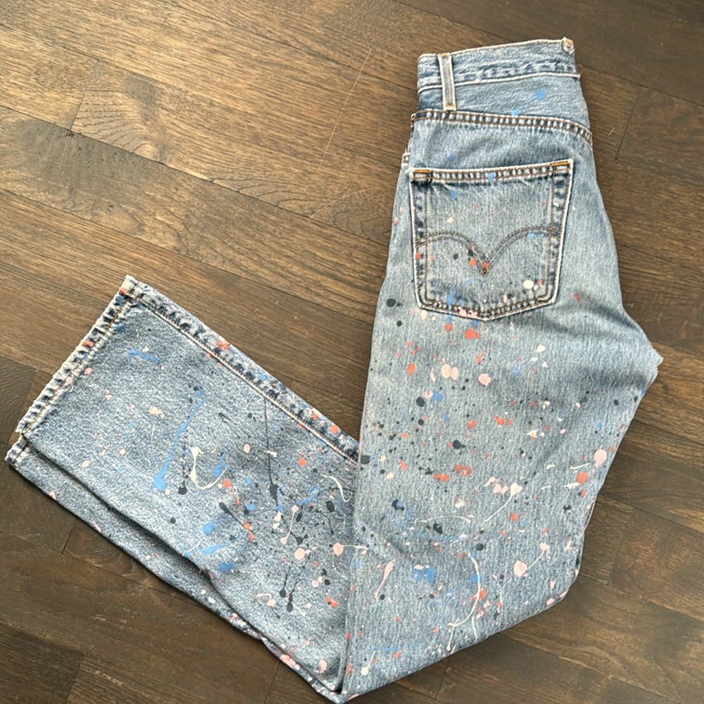 501 Levi’s paint splatter denim Jean (Small)